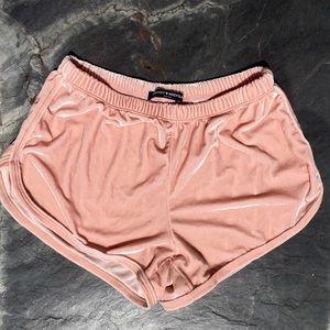 Brandy Melville Pink Velvet Shorts